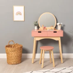 MUSTERKIND® Schminktisch »Calendula, Alrosa/natur«, Mit Hocker -cardport shop 0c8d03a34b777e6ad9528325927ab62e
