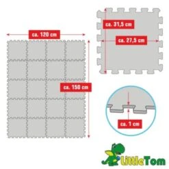 LittleTom Puzzlematte Kombi Grau Beige 16795 + 16792 18 Teile -cardport shop 22433077 05