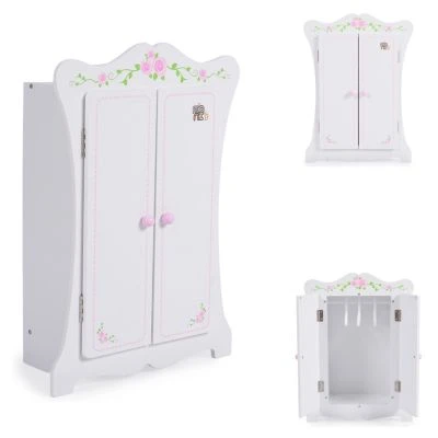 MONI Puppenkleiderschrank PH12B011 Holz, Maße 42,5 X 22 X 57 Cm, 3 Kleiderbügel Puppenmöbel 1 MONI Puppenkleiderschrank PH12B011 Holz, Maße 42,5 X 22 X 57 Cm, 3 Kleiderbügel Puppenmöbel