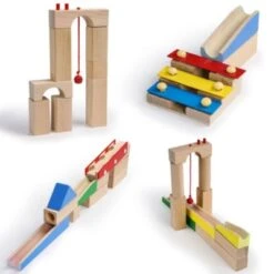 Calmado 200 Teilige Kugelbahn - Murmelbahn Set Aus Holz Für Kinder Inkl. Tasche + Anleitung -cardport shop 28494975 03