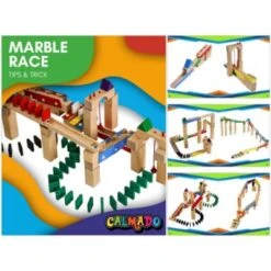 Calmado 200 Teilige Kugelbahn - Murmelbahn Set Aus Holz Für Kinder Inkl. Tasche + Anleitung -cardport shop 28494975 05