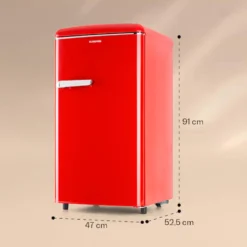 Klarstein Laika 60L Gefrierschrank , 60 Liter , 4-Sterne-Gefrierfach , 3 Schubladen , Temperatur: -18 Bis 0 °C , 5-stufiger Thermostat , 41 DB , Retro-Look -cardport shop 33576e755c408972cd9d628a8ae015fd