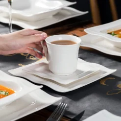 MALACASA, Serie Mario, 60 Tlg. Cremeweiß Porzellan Geschirrset Tafelservice Mit Je 12 Kaffeetassen, 12 Untertassen, 12 Dessertteller, 12 Suppenteller Und 12 Speiseteller -cardport shop 3e7006cb86625981d4ba04611d3a21c7