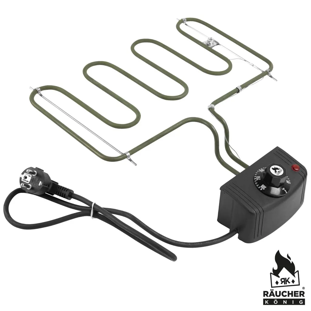 Räucher König 2000W Elektrische Heizschlange Mit Thermostat Für Räucherofen - Gekröpft 1 Räucher König 2000W Elektrische Heizschlange Mit Thermostat Für Räucherofen - Gekröpft
