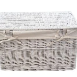 DVier Wäschekorb Wäschetonnen Wäschetruhe Weide Weiß Rechteckig Bezug Deckel 62x35x37 7 DVier Wäschekorb Wäschetonnen Wäschetruhe Weide Weiß Rechteckig Bezug Deckel 62x35x37 -cardport shop 534617910