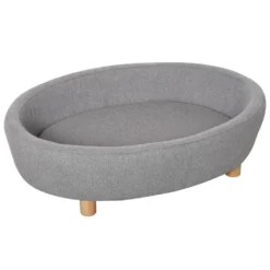 PawHut Hundesofa Haustiersofa Oval Morderne Gebürstetes Stoff Für Kleine Hunde Und Katzen 81 X 61 X 24 Cm Grau -cardport shop 7f0c8afed4cdb8ba72131380f870b233