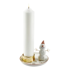 Schneemann Kerzenhalter F/Blockkerzen