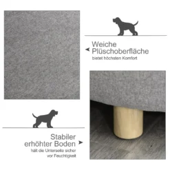 PawHut Hundesofa Haustiersofa Oval Morderne Gebürstetes Stoff Für Kleine Hunde Und Katzen 81 X 61 X 24 Cm Grau -cardport shop 8e2d42730000d7408c560272f925b9e6