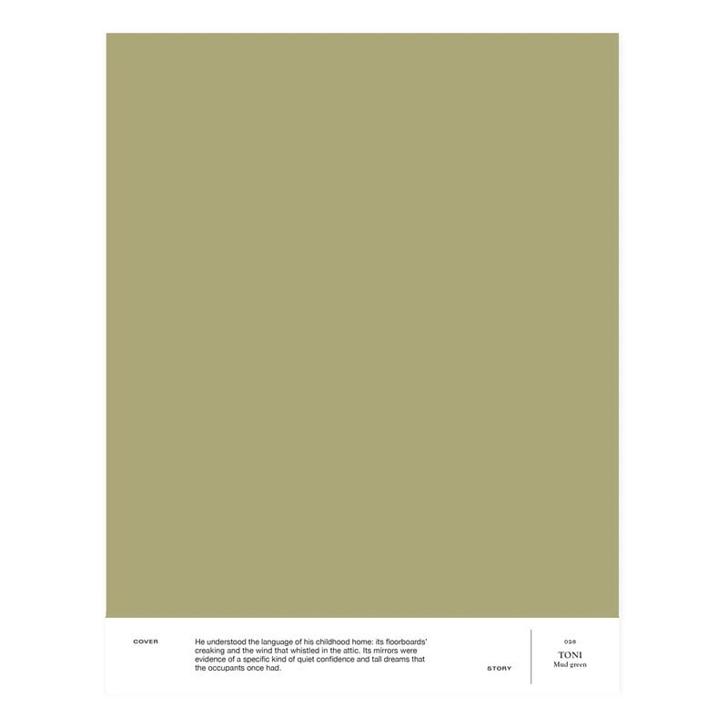 Cover Story Farbmuster, 028 TONI – Mud Green 1 Cover Story Farbmuster, 028 TONI – Mud Green