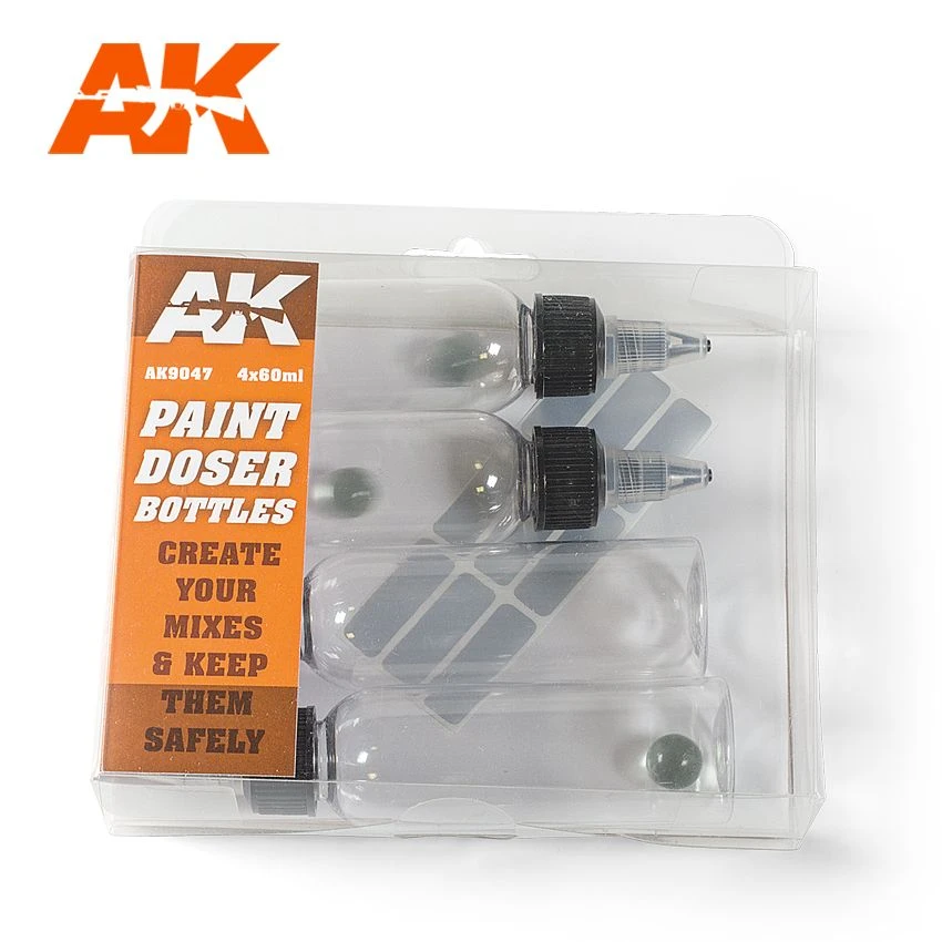 AK Interactive 60ml 4 X Paint Doser Bottles # 9047 1 AK Interactive 60ml 4 X Paint Doser Bottles # 9047