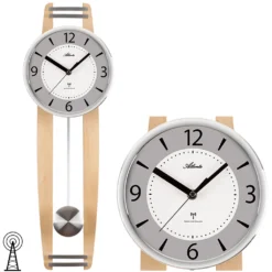 Atlanta 5106/30 Wanduhr Funk Funkwanduhr Mit Pendel Erle-farben Pendeluhr