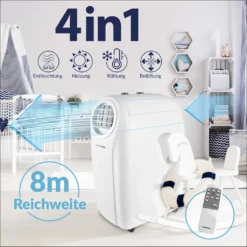 Blaupunkt Klimagerät ARRIFANA 1414L, Mobile Klimaanlage Für Zuhause, Büro Oder Wohnwagen, Wohnmobil [Energieklasse A/A+]. 14000 BTU (4 KW) -cardport shop b9f9f02833888ea0f306f58a0ad3b771