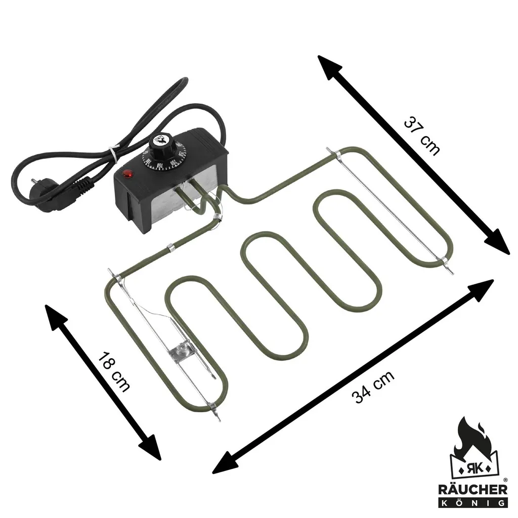 Räucher König 2000W Elektrische Heizschlange Mit Thermostat Für Räucherofen - Gekröpft 6 Räucher König 2000W Elektrische Heizschlange Mit Thermostat Für Räucherofen - Gekröpft – Bild 6