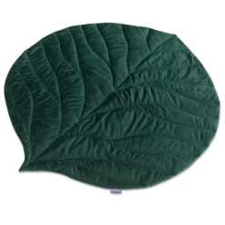 Bellochi Spielmatte Für Baby Und Kinder - Dunkelgrün - 138x120 Cm - Universal Spielteppich Zum Krabbelnlernen - Für Innen- Und Außenbereich - Weiches Veloursstoff - Blattform