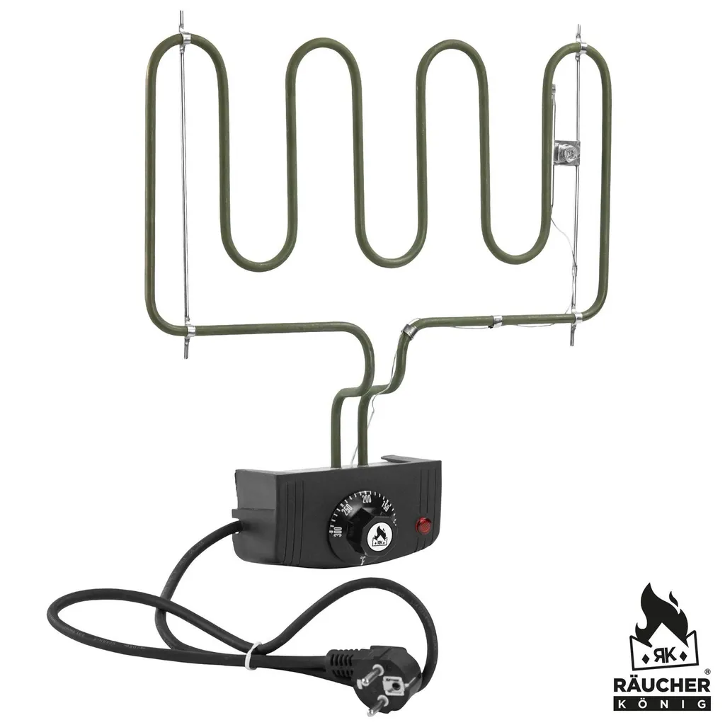 Räucher König 2000W Elektrische Heizschlange Mit Thermostat Für Räucherofen - Gekröpft 2 Räucher König 2000W Elektrische Heizschlange Mit Thermostat Für Räucherofen - Gekröpft – Bild 2