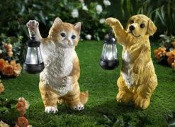 Dekofigur Mit Solarlaterne Aus Wetterfestem Polyresin