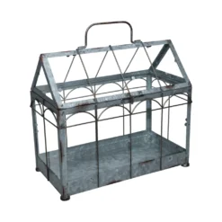 Esschert Design Gewächshaus M. Verschließbarem Deckel, Pflanzenhaus Größe M, 36 X 19 X 32,7 Cm, Eisen/Glas Mit Tragegrifff, Stabile Standfüße