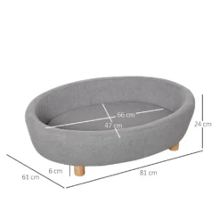 PawHut Hundesofa Haustiersofa Oval Morderne Gebürstetes Stoff Für Kleine Hunde Und Katzen 81 X 61 X 24 Cm Grau -cardport shop ec95c1972f906f3e5213ed6d2570dcc1