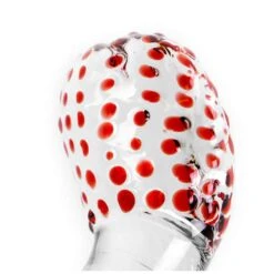 Glass Dildo Clear Swan Curve &amp; Red Dots -cardport shop glass dildo clear swan curve red dots4