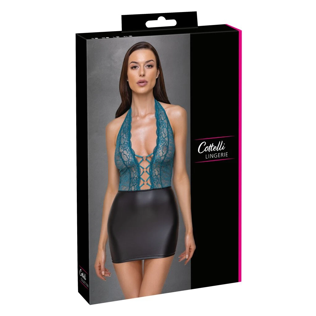 Cottelli Collection Minikleid Petrol/schwarz S - XL 1 Cottelli Collection Minikleid Petrol/schwarz S - XL