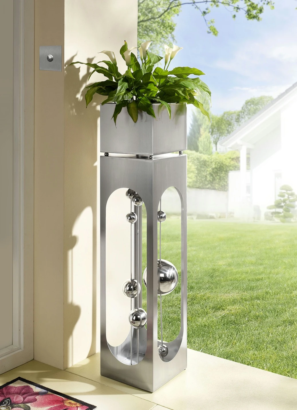 Pflanzsäule Patio Aus Rostfreien Edelstahl 1 Pflanzsäule Patio Aus Rostfreien Edelstahl