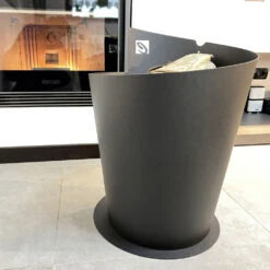 Runder Holzhalter Für Den Innenbereich Design Aus Stahl - Favonio -cardport shop portalegna tondo per interno in acciaio nero design moderno italiano favonio 2