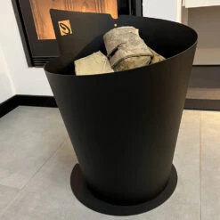 Runder Holzhalter Für Den Innenbereich Design Aus Stahl - Favonio -cardport shop portalegna tondo per interno in acciaio nero design moderno italiano favonio 3