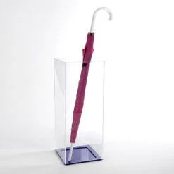 Schirmständer Aus Transparentem Plexiglas Und Farbigem Designsockel - Romano -cardport shop portaombrelli in plexiglass trasparente e base colorata di design romano 3