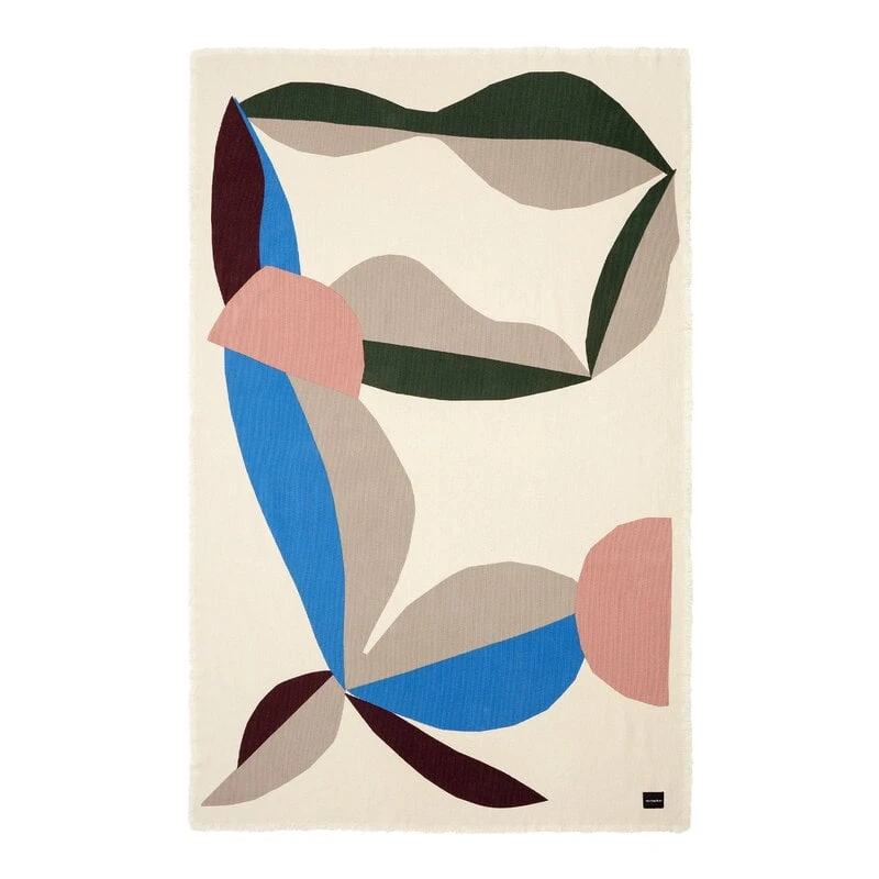 Marimekko Berry Decke, Baumwolle - Rot - Elektroblau 1 Marimekko Berry Decke, Baumwolle - Rot - Elektroblau