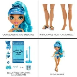 MGA Rainbow High Modepuppe Pacific Coast Hali Capri 28 Cm Blau Mit Poolzubehör Puppe Spielset -cardport shop xmga 578390euc 3 1280x1280